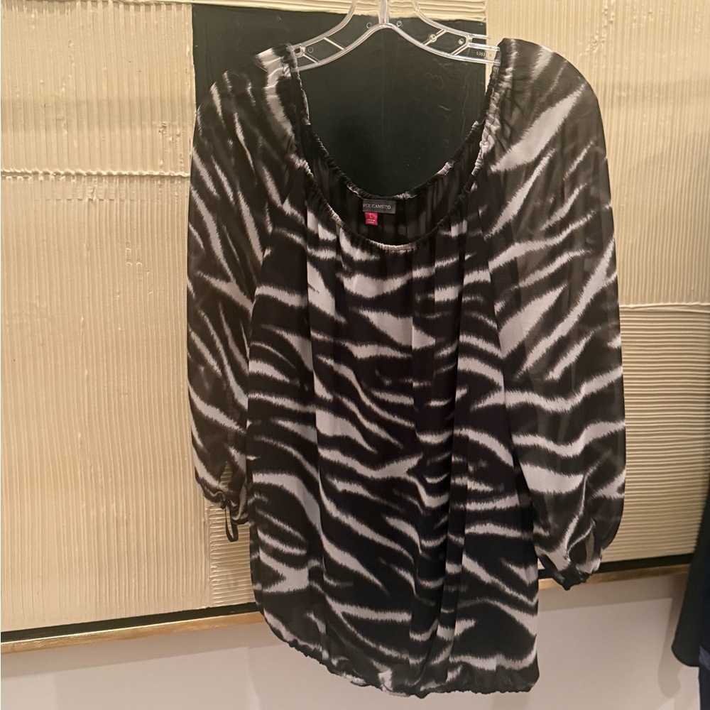 Vince Camuto Zebra Patterned Blouse